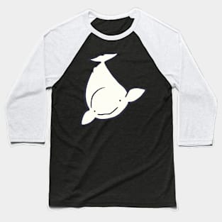 Beluga Whale Illustration Baseball T-Shirt